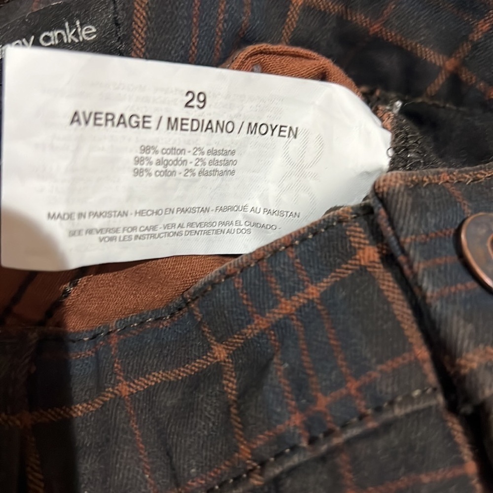 Ella Moss Anthropologie Plaid High Rise Ankle Pants Size 29 - Picture 8 of 9